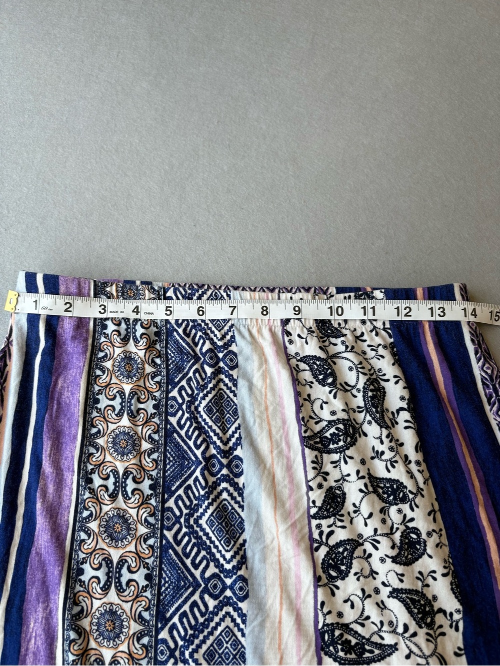 Chico's Maxi Skirt Vertical Geometric Stripes Elastic Waist Sz 4/6 (Chicos Sz 0) - Picture 4 of 7